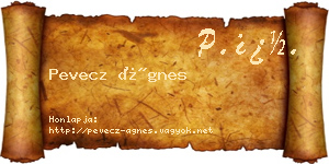 Pevecz Ágnes névjegykártya