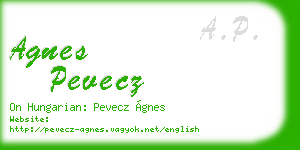 agnes pevecz business card