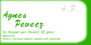 agnes pevecz business card